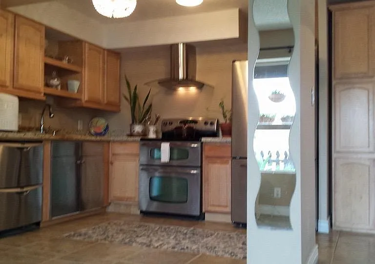 Kitchen open to living room