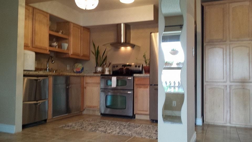 Kitchen open to living room