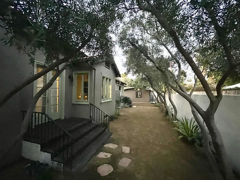 Enjoy a book or lunch on the steps in the side olive garden