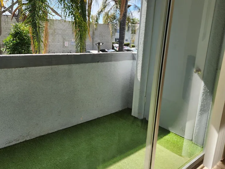 Large private balcony with a storage space