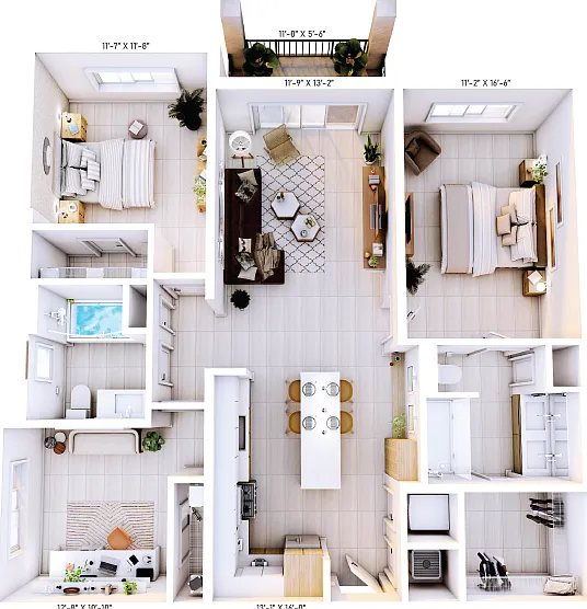 C1 floor plan Eurus at Miramar