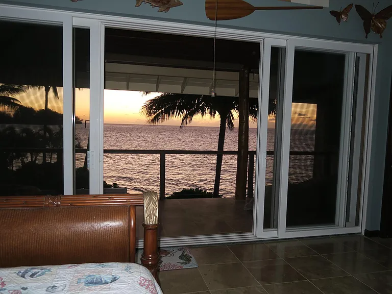 View out the master bedroom sliding doors.