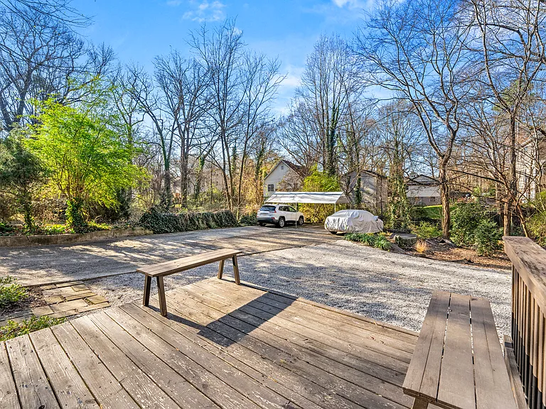 View of the back yard from the back deck that can be used by both the top unit and this terrace level unit
