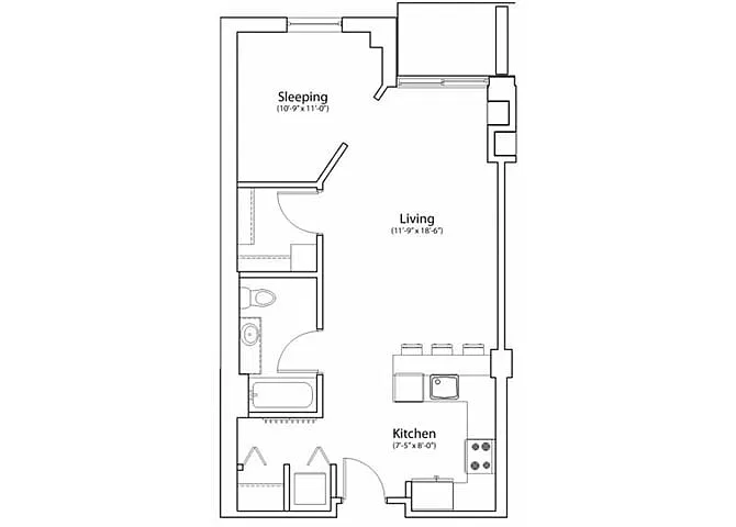 Floor plan CONVERTIBLE (STUDIO)