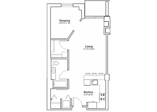 Floor plan CONVERTIBLE (STUDIO)