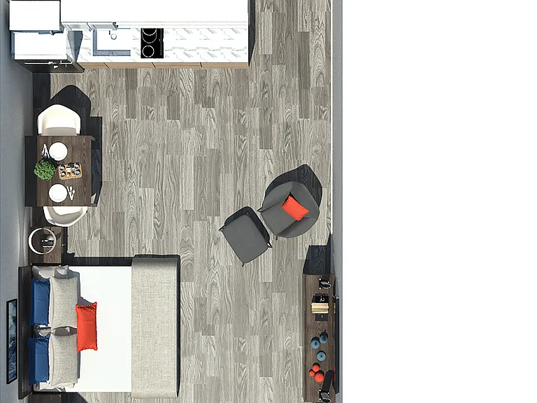 2-top view Union_Studio 1 Ba 348 sq. ft. 2-top view Union_Studio 1 Ba 348 sq. ft.