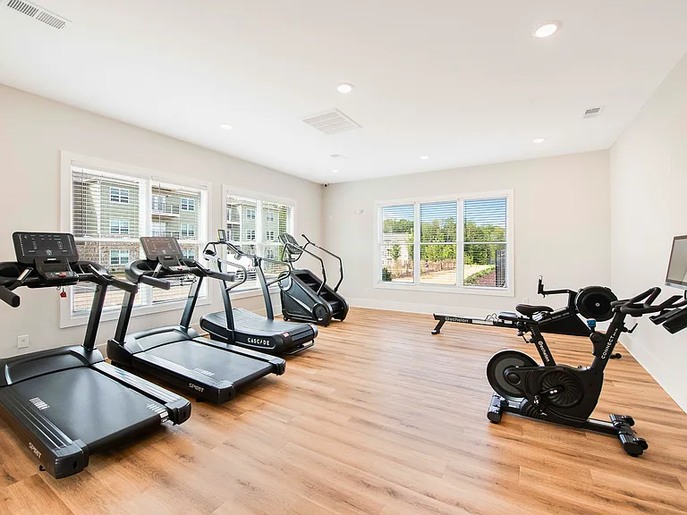 24/7 Fitness Center at Preston Park Apartments in Burlington, NC