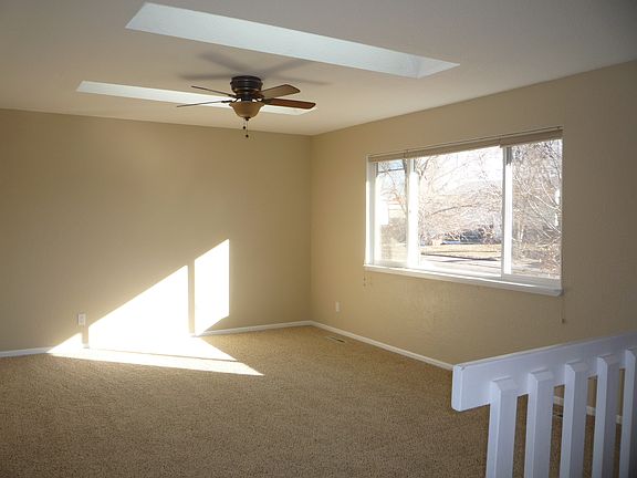 Living room with skylights
