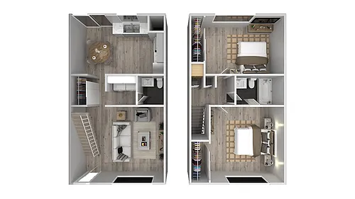 Floor plan 2 Bedroom 1.5 Bath Townhome