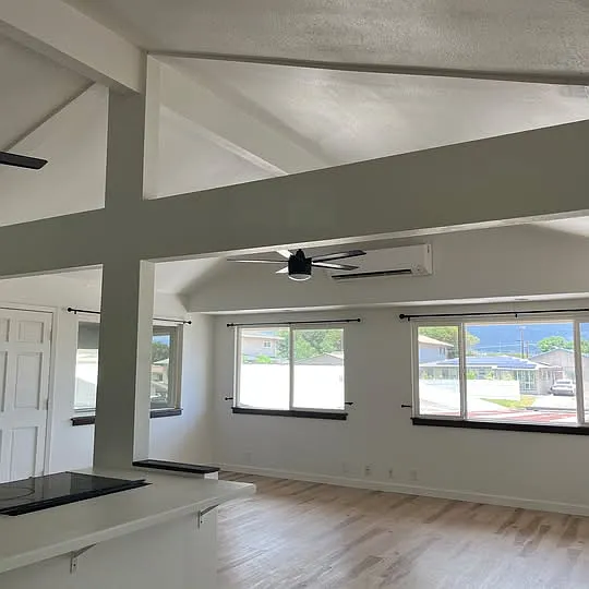 Livingroom with views of West Maui Mountains. Split AC or lots of windows for fresh air.