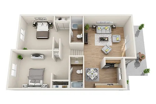 Floor plan Two Bedroom Two Bath