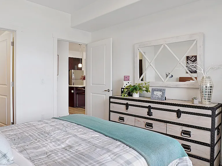 Primary bedroom with easy access to ensuite bathroom.