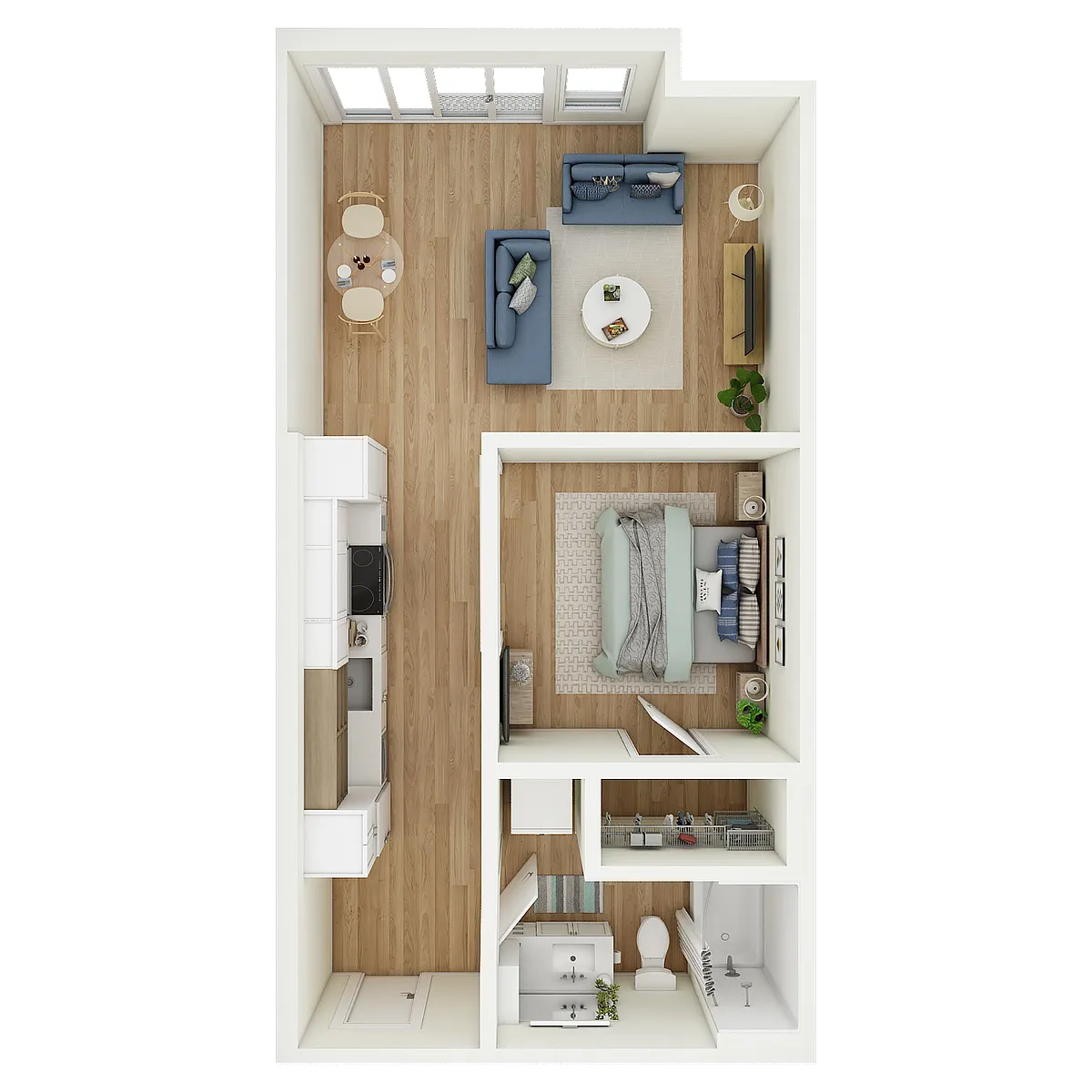 Floor plan 1 Bed 1 Bath - a53.1
