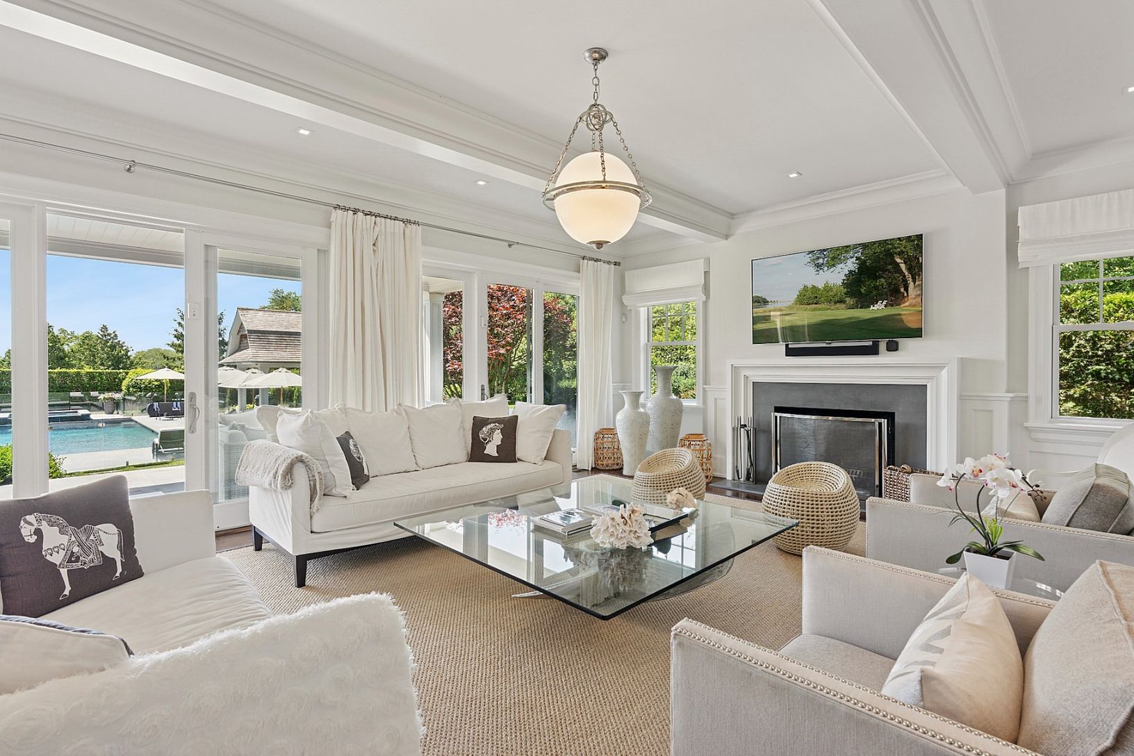 Family room with fireplace