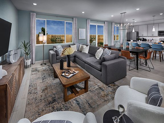 Residence 2 great room modeled at a nearby Meritage community.