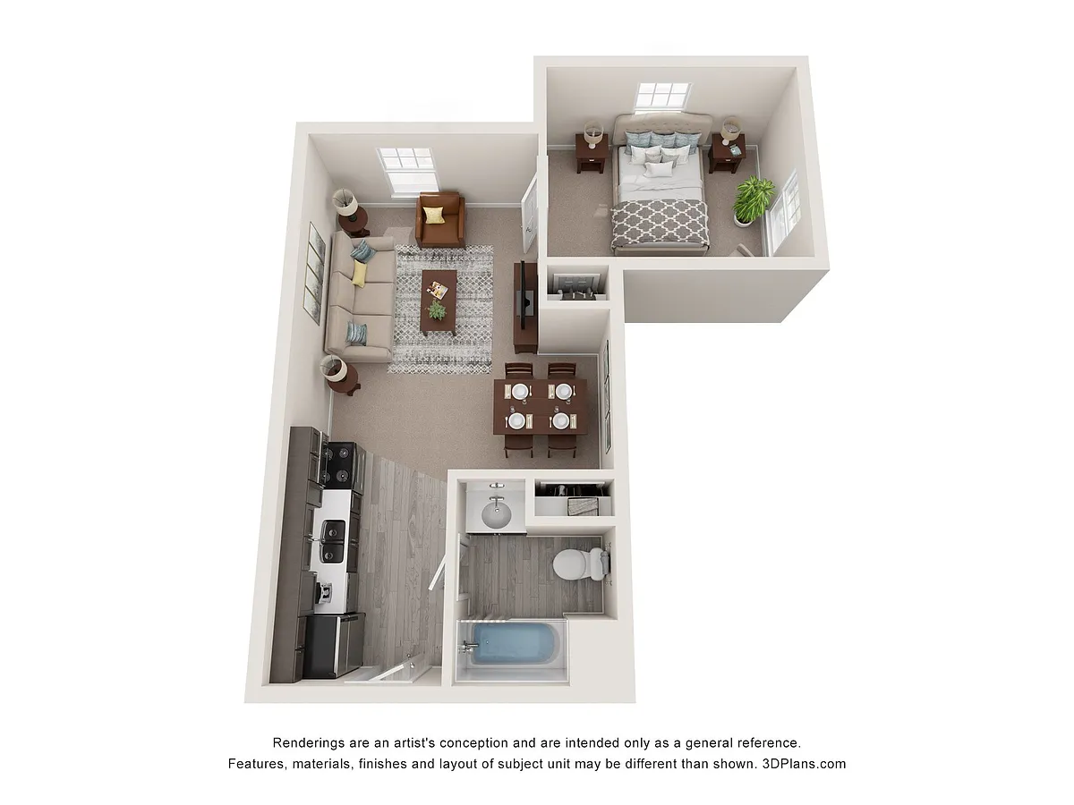 Floor plan 1 Bedroom Elevation 5100