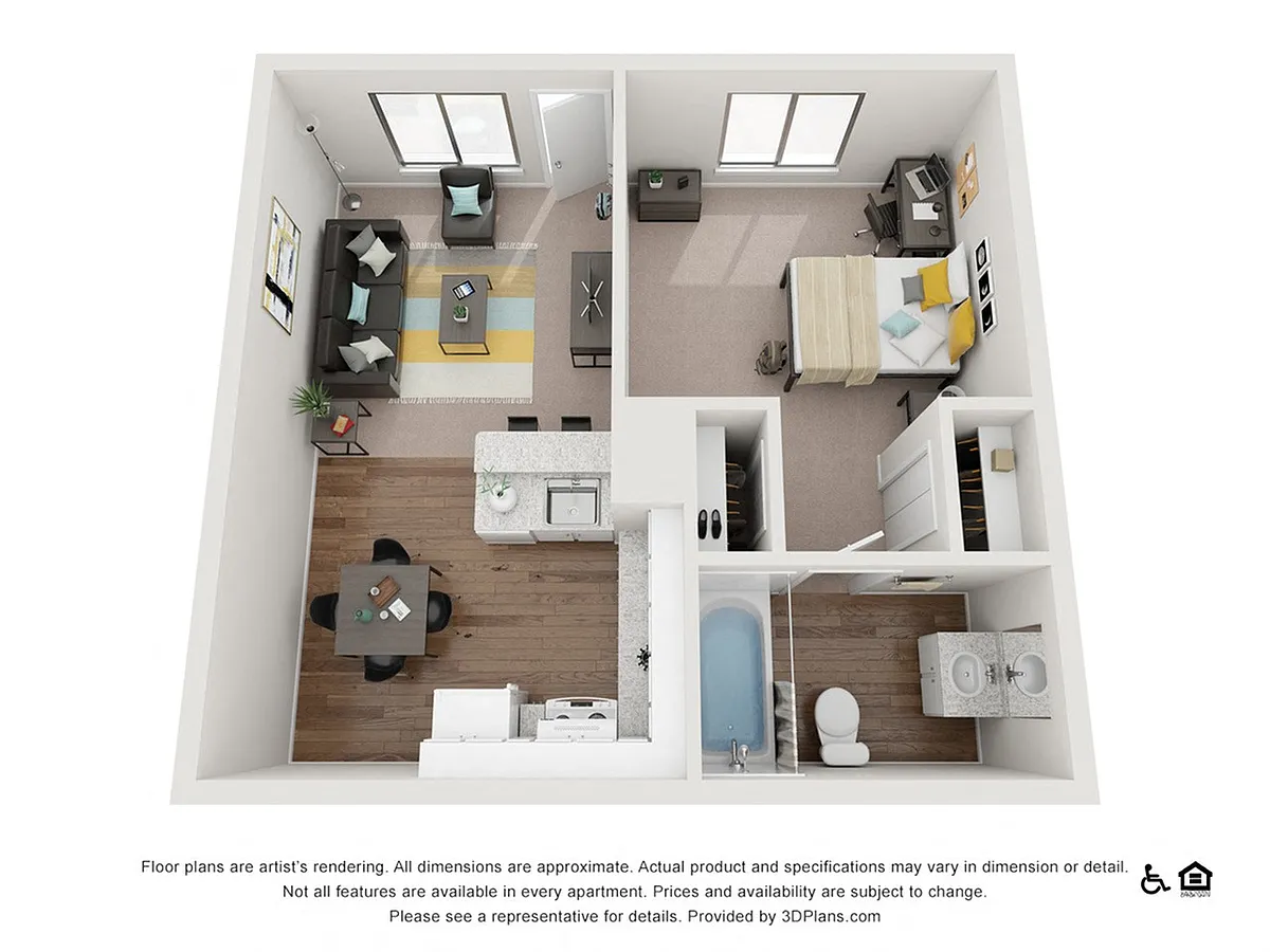 Floor plan 1x1B