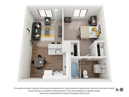 Floor plan 1x1B