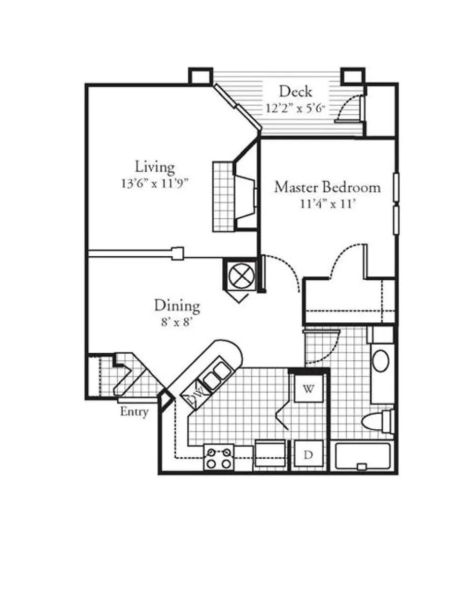Floor plan 1 Bed 1 Bath