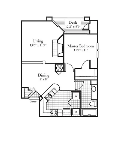 Floor plan 1 Bed 1 Bath