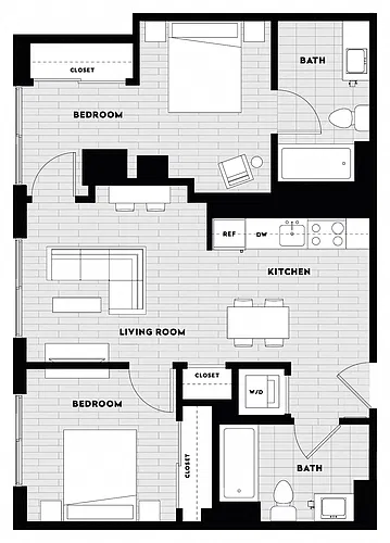 Floor plan 2 Bed/2 Bath B3