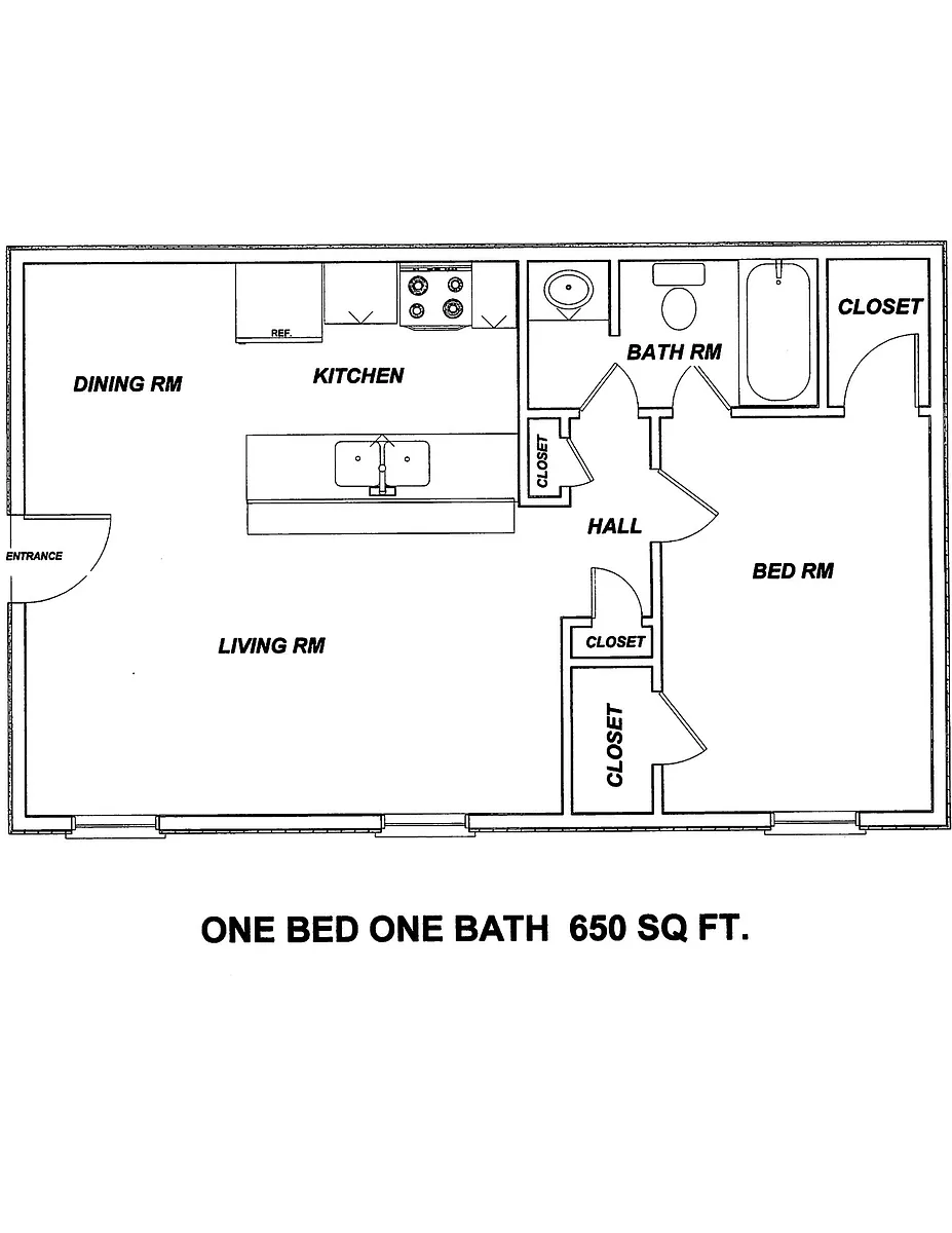 Floor plan 1 Bedroom 1 Bathroom