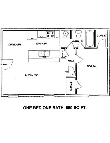 Floor plan 1 Bedroom 1 Bathroom
