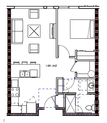 Floor plan 1-Bedroom