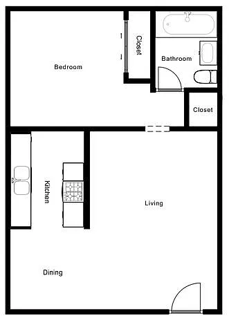 Floor plan 1 Bedroom
