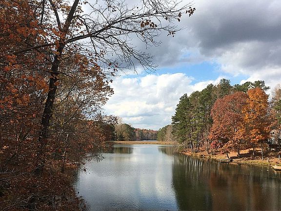 deck view Twin Mt Lake Autmn