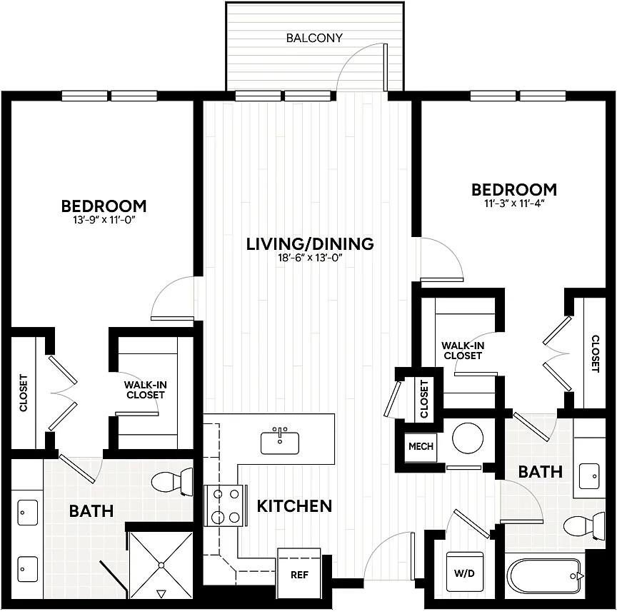 Floor plan 2 Bed/2 Bath-B3-1