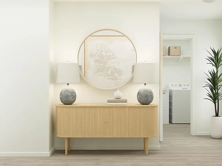 Photo digitally staged. Furniture not included in lease price.