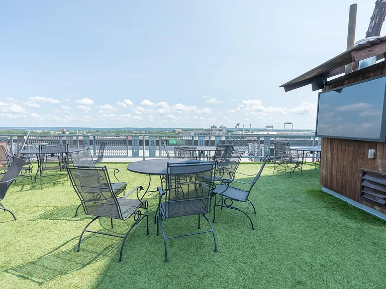 Rooftop deck with TV