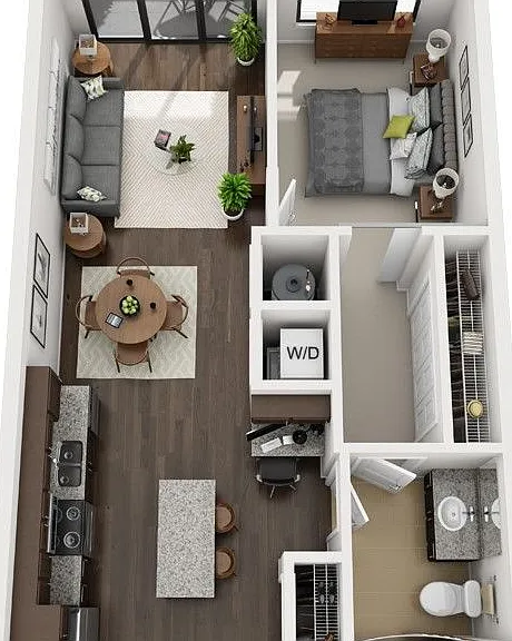 The Four - A1.1 - 1 Beds - 1 Baths - 691 Sq. ft.