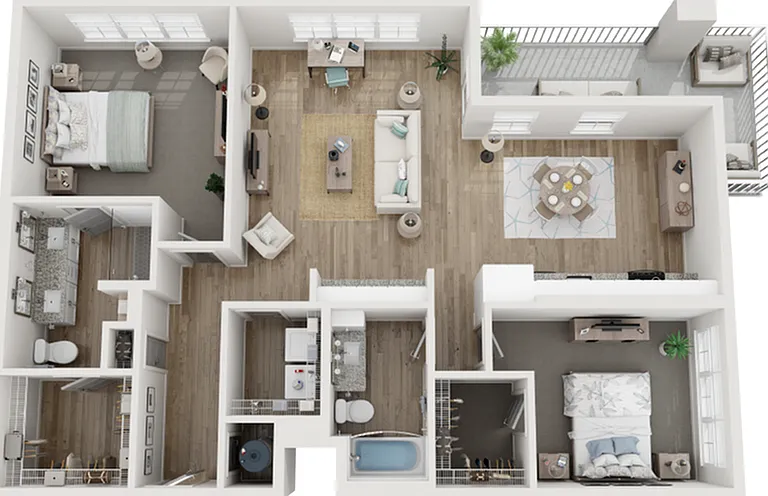 The Crane | 1,359 SF | 2 BR/2 BA Apartment The Crane | 1,359 SF | 2 BR/2 BA Apartment