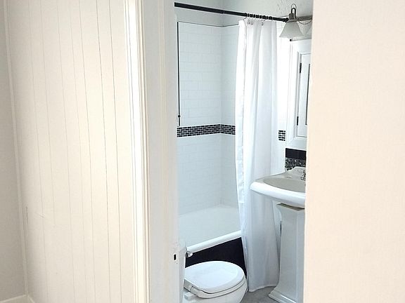 Bathroom view from back bedroom.