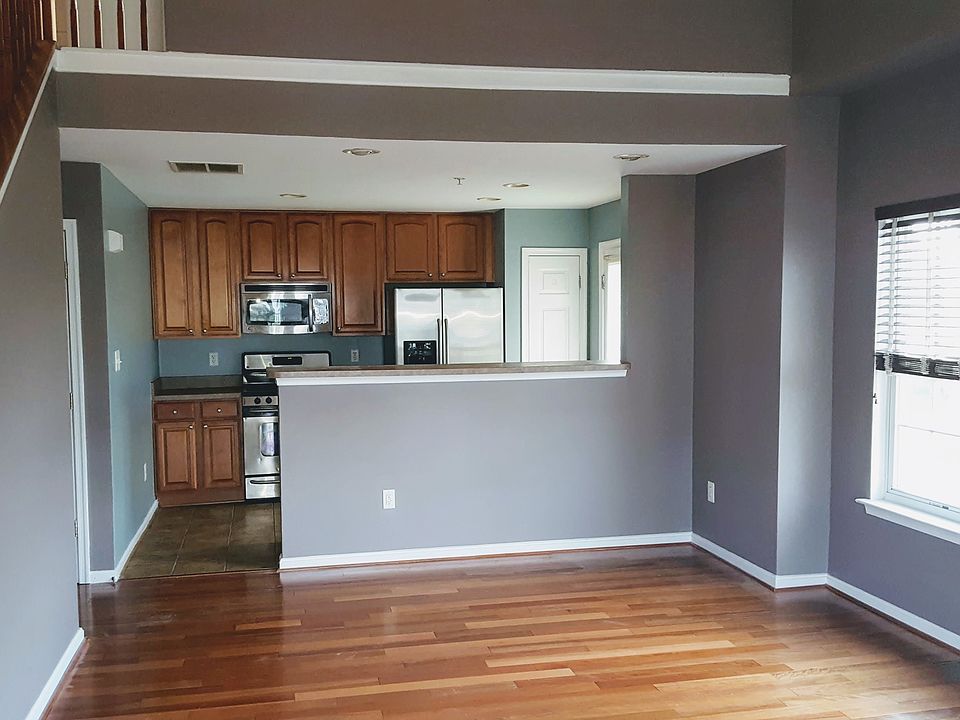 View of kitchen from living room, open concept