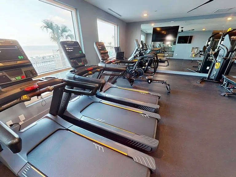 Get active at the fitness center with stunning views of Daytona Beach.