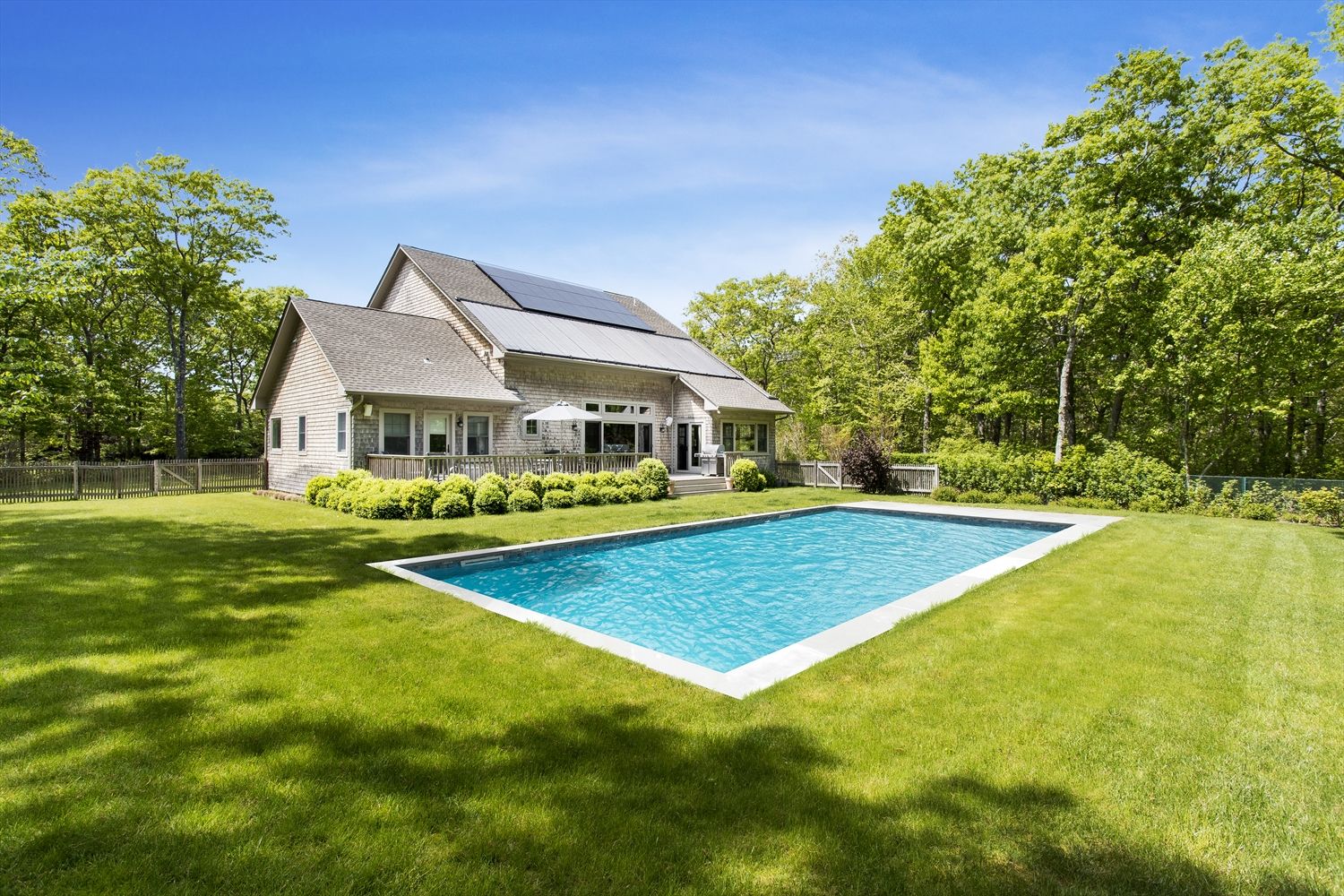 Backyard with Gunite Pool Heated with Solar Power