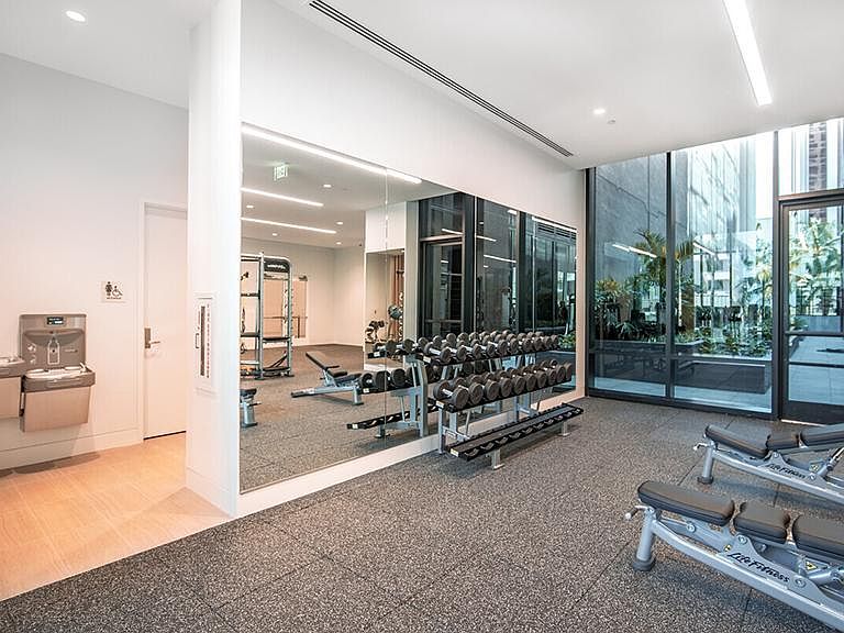 Fitness center with free weights