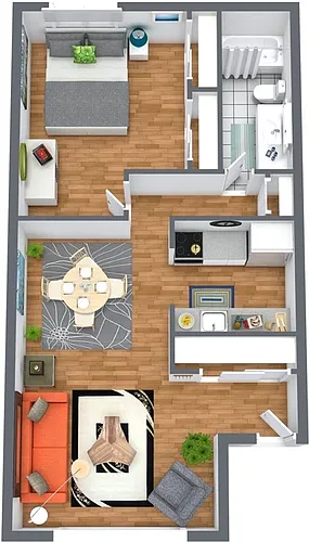 Floor plan 1 Bedroom 1 Bathroom