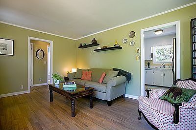 2nd view of the living room, kitchen to the right