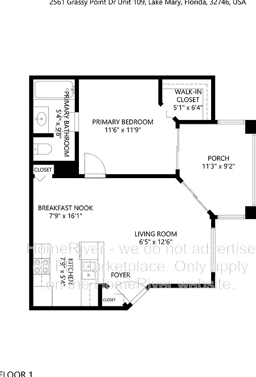 1 bed, 1.0 bath, 648 sqft, $1,345 — Photo 2