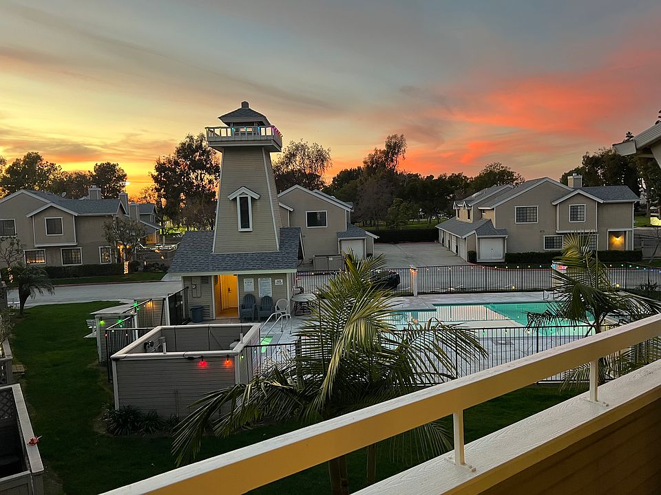 View from balcony at sunset