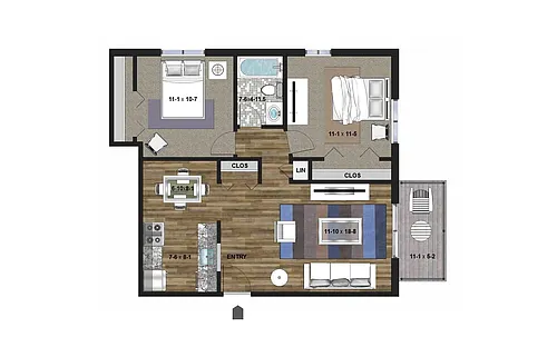 Floor plan Two Bedroom