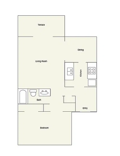 Floor plan 1 Bed 1 Bath