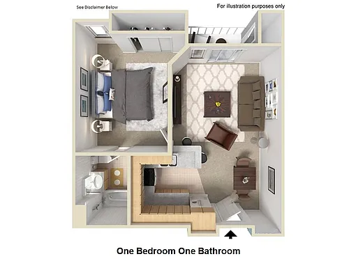 Floor plan One Bedroom One Bath