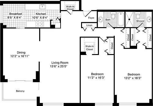 Floor plan 2 Bedrooms C