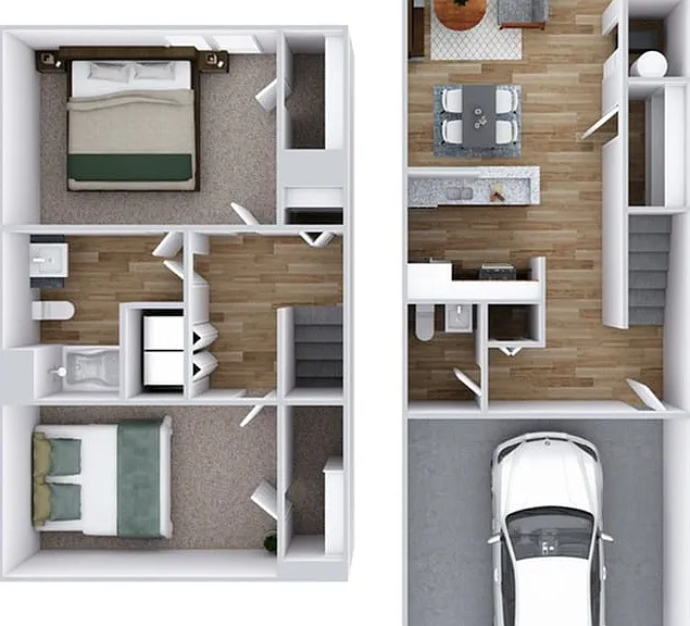 2 Bedroom | 1.5 Bath | 960 SF | Attached Garage 2 Bedroom | 1.5 Bath | 960 SF | Attached Garage