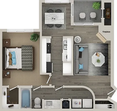 One Bedroom One Bath Floor Plan One Bedroom One Bath Floor Plan